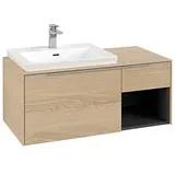 Villeroy & Boch Subway 3.0 Waschtischunterschrank C57200VJ 100,1x42,25x51,6cm, ohne LED/Griff Aluminium glänzend, nordic oak