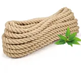 Abio Juteseil 24mm 5m Tau Seil Hanfseil Kordel Jutekordel Deko Dekoration Makramee Garn für Garten Jute Tauwerk Handlaufseil Schiffstau Schnur Paketschnur 5 Meter 24mm