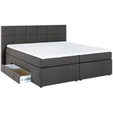 Möbelfreude Boxspringbett Boxspringbett Andybur Anthrazit 160x200 cm H3, Anthrazit 160x200 cm H3 mit Bettkasten / Stauraum inkl. Visco-Topper grau