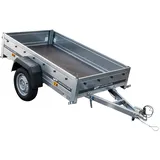 UNITRAILER Anhänger Garden Trailer 200 Kipp, Auto Anhänger 750 kg, Ladefläche 200 x 106 cm, Ungebremst Freizeitanhänger mit Kippbarer V-Deichsel, PKW-Anhänger Verzinkt