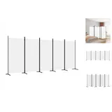 vidaXL Paravent Weiß 433x180 cm Stoff