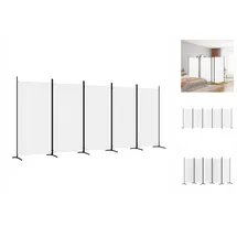 vidaXL Paravent Weiß 433x180 cm Stoff