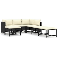 vidaXL Garten-Lounge-Set 7-tlg. schwarz 3059790