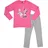 UNITED LABELS Disney Minnie Mouse Schlafanzug für Mädchen - Minnie & Daisy Kinder Pyjama Set Langarm Oberteil mit Hose Pink/Grau (as3, Numeric, Numeric_122, Numeric_128, Regular, 122-128) - 122-128