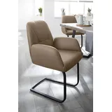 W.Schillig Freischwinger "ole", Gestell in schwarz pulverbeschichtet), braun