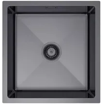 QLS Spülbecken Unterbau Edelstahl VIVI 47 x 45 cm Graphit mit Siphon 11230 - Grau