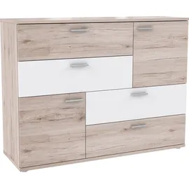 Forte Skive 124,9 x 95,9 x 41,3 cm Sandeiche / Weiß