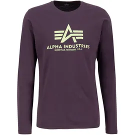 Alpha Industries Basic Longsleeve BL", Herren, Gr. M, lila (plum), Obermaterial: 100% Baumwolle, Shirts