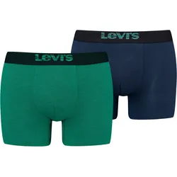 Boxershorts »LEVIS MEN OPT ILL BOXER BRIEF ORG CO 2P«, (2er Pack), Elastischer Logobund, ohne Eingriff, Gr. M, green / blue, , 34266249-M