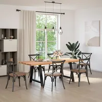 VidaXL Esstisch Hellbraun 220x90x74 cm Massivholz Eiche Rechteckig -