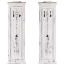 Mendler Garderobenpaneel T33 109 x 28 x 4 cm Weiß