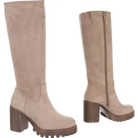Ital-Design High-Heel-Stiefel Damen Hellbraun 41