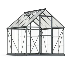 CANOPIA Hybrid Alu anthrazit Polycarbonat 0,7 mm/Dach HKP 4 mm 4,5 m2 inkl. Stahlfundament
