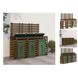 vidaXL Mülltonnenbox für 3 Tonnen Honigbraun Massivholz Kiefer
