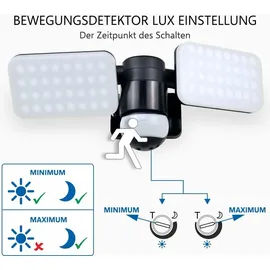 ELRO Außenwandleuchte Kunststoff 33 cm inkl. Bewegungsmelder Schwarz