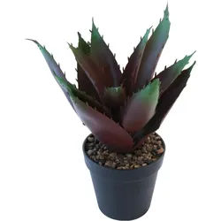 K ̧nstliche Aloe Vera im Topf mit Steindeko Hˆhe 27 cm Pflanze dunkelrot