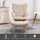 Homcom Ohrensessel Cord-Optik mit Hocker 72 x 101 x 40 cm Beige