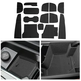 CDEFG Kompatibel mit Volvo XC60 Hybrid Recharge 2018-2024 2025 Gummimatten Mittelkonsole Antirutschmatten rutschfest Becherhalter Gummi Matte Armlehne XC60 2024 Zubehör (Schwarz)
