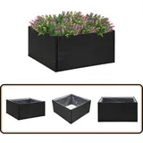 Pflanzkübel Schwarz 80x80x40 cm Poly Rattan - Pflanzkübel - Blumentopf - Balkonpflanze - Gartendekoration - Outdoor Deko