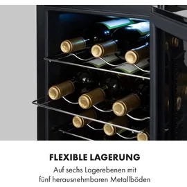 Klarstein Weinkühlschrank, Getränkekühlschrank Schmal, 1 Zone Kühlschrank mit Glastür, Outdoor GetränkekühlschränkeFreistehend, Weinkühlschrank Klein, Kühlschrank mit Uv-schutz, 11-18°c, 18