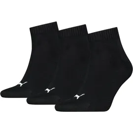 Puma Quarter Plain Socken 3er Pack Schwarz 35-38