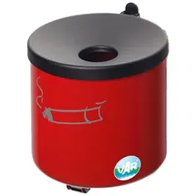 Proregal Robuster Ascher zur Wandmontage 2,4 Liter, HxBxT 16x15,5x15,5cm | Stahl Rot | Ascher Aschenbecher