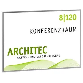 Signsystems® Türschild New Age Metall silber DIN A5 quer, 1 St.