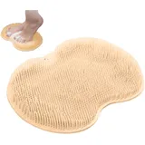 Fußbürste mit Rutschfesten Saugnäpfen, Dusch-Fußmassagegerät Fußwäscher, Fuss Wäscher Rückenschrubber, Anti- Rutsch Fußwaschmatte Silikon Massagepad, Fußpflege Entspannung (Orange)