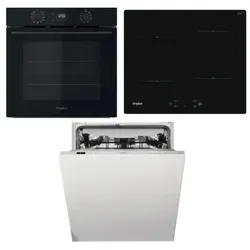 Whirlpool Backofen OMK58CU1SB + Geschirrspüler WIC3C26F + Induktionskochfeld WSQ7360NE