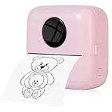 NK Tragbarer Fotodrucker, kabelloser Mini-Thermodrucker für Handy, inkl. Papierrolle und USB-Kabel, kompatibel mit iOS und Android, Rosa