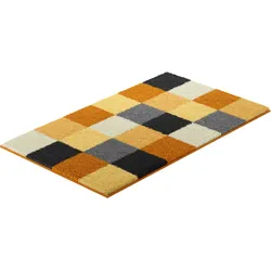 Badematte GRUND "BONA", gelb, H:20mm, Polyester, Badematten, rutschhemmender Rücken, kariert, flauschig, weich