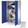 C+P Werkzeugschrank Metall 120,0 x 60,0 x 195,0 cm grau/blau 4 Fachböden abschließbar