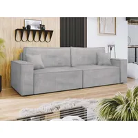 MIRJAN24 Schlafsofa Karl Cord, mit zwei Bettkästen und Schlaffunktion, Rückenlehne in Form beweglicher Kissen grau