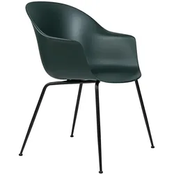 Gubi Bat Dining Chair Stuhl - Metallbeine schwarz - Sitz dunkelgrün - Lagerabver... dunkelgrün