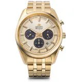 Orient Contemporary RN-TX0301G Panda Gold Solar Analog Chronograph Men Uhr Neu