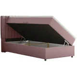 panda möbel gmbh Boxspringbett Everest mit Topper, Einzelbett, Rosa, Holz, Mode, H3, 90x200 cm, Oeko-Tex® Standard 100, Schlafzimmer, Betten, Boxspringbetten