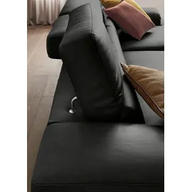 W.Schillig Eckcouch Leder 3-Sitzer Grau