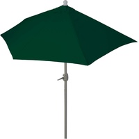Mendler Sonnenschirm halbrund Parla, Halbschirm Balkonschirm, UV 50+ Polyester/Alu 3kg ~ 270cm grün ohne Ständer