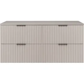 Rodan | Waschbeckunterschrank - 120cm | Beige matt - Kaschmir-Töne | B/H/T 120/57/46cm | Beige Tischplatte, Badmöbel, Waschbecken Unterschränk - Beige