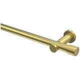 Interdeco Gardinenstange Platon Santo, Ø 20 mm, 1-läufig, Fixmaß, kürzbar, Wandmontage, Deckenmontage, Metall, Messing-Optik goldfarben Ø 20 mm x 240 cm