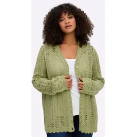 sheego Strickjacke in Grün 52/54