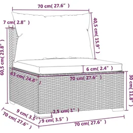 vidaXL Garten-Lounge-Set 9-tlg. braun