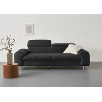 COTTA 3-Sitzer Chef, Big-Sofa mit Kopfteilverstellung, edle Metallkufen schwarz 227 cm x 92 cm x 105 cm