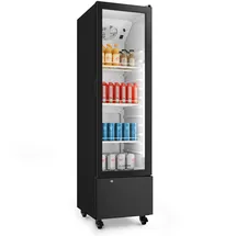 Klarstein GrandCooler Gewerbekühlschrank 180 L – Getränkekühler mit LED-Beleuchtung (weiß/blau), einstellbare Temperatur 0–10 °c, 3 Ablagen