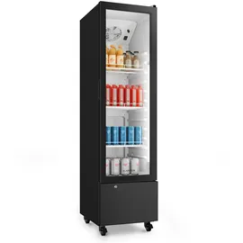 Klarstein GrandCooler Gewerbekühlschrank 180 L – Getränkekühler mit LED-Beleuchtung (weiß/blau), einstellbare Temperatur 0–10 °c, 3 Ablagen
