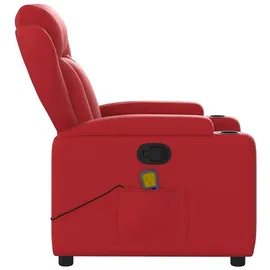 vidaXL Massagesessel mit verstellbarer Rückenlehne Kunstleder 94,5 x 100 x 0 cm Rot mit Fernbedienung