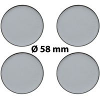 4 x Ø 58 mm Polymere Aufkleber / Chrom-Optik / Nabenkappen, Felgendeckel