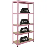 Proregal Schwerlastregal Metall 180x90x40 cm Pink 5 Ebenen
