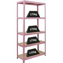 Proregal Schwerlastregal Metall 180x90x40 cm Pink 5 Ebenen