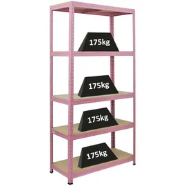 Proregal Schwerlastregal Metall 180x90x40 cm Pink 5 Ebenen